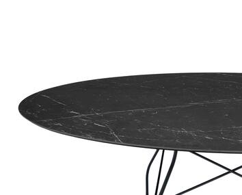 Glossy matbord svart skiva svarta ben